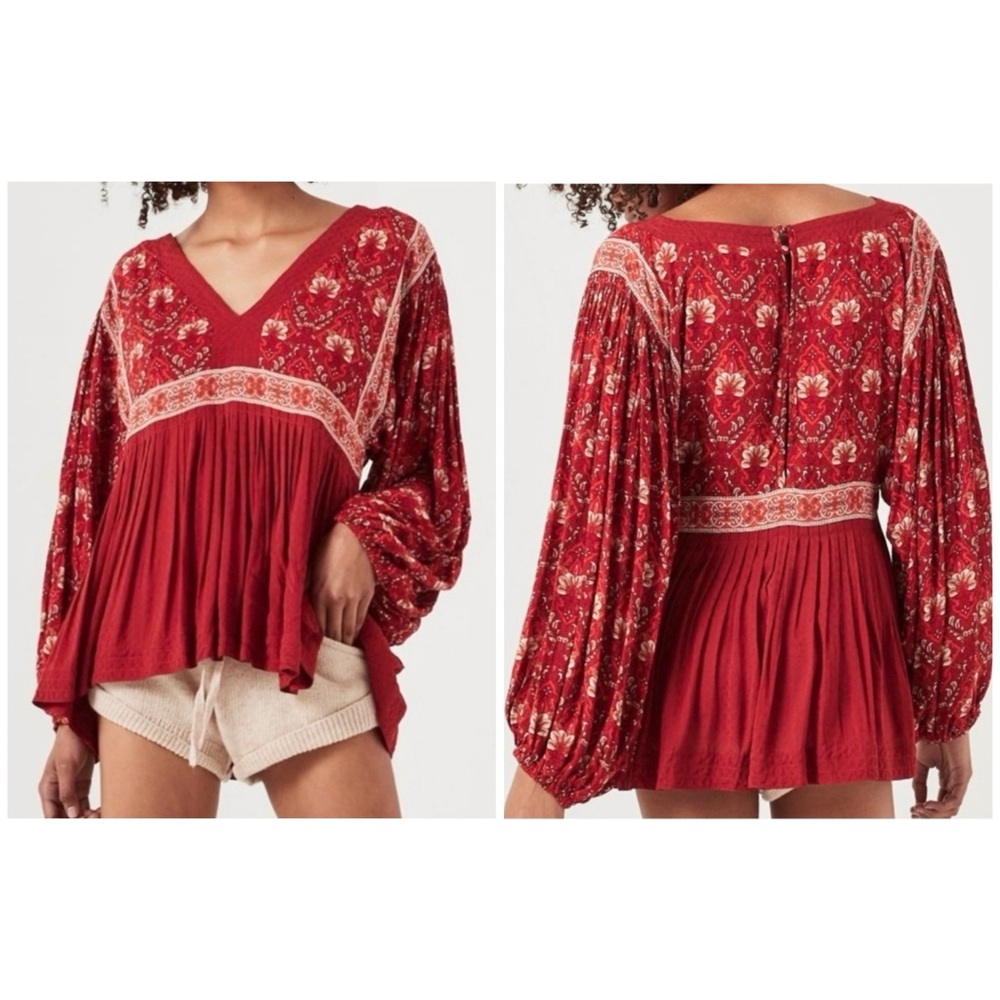 SPELL Jewel Smock Blouse in Copper